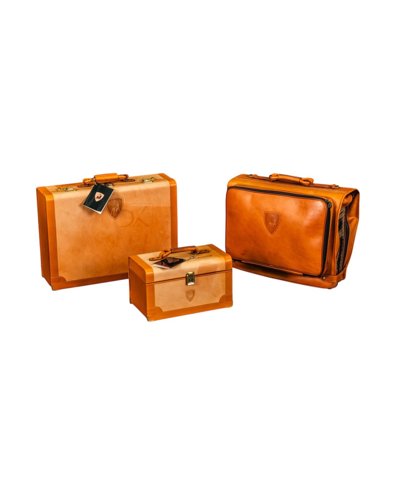 Lamborghini Diablo 3-Piece Luggage Set by Pelletteria Marpell, Tan