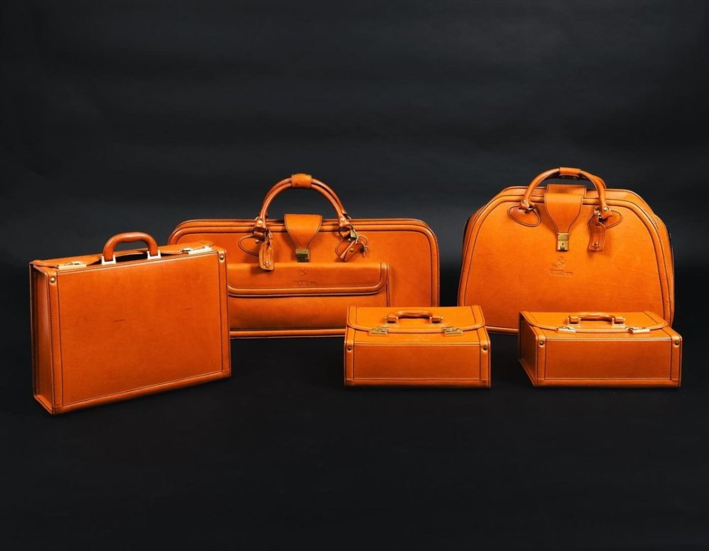 Ferrari 512 TR 5-Piece Luggage Set by Schedoni, Tan